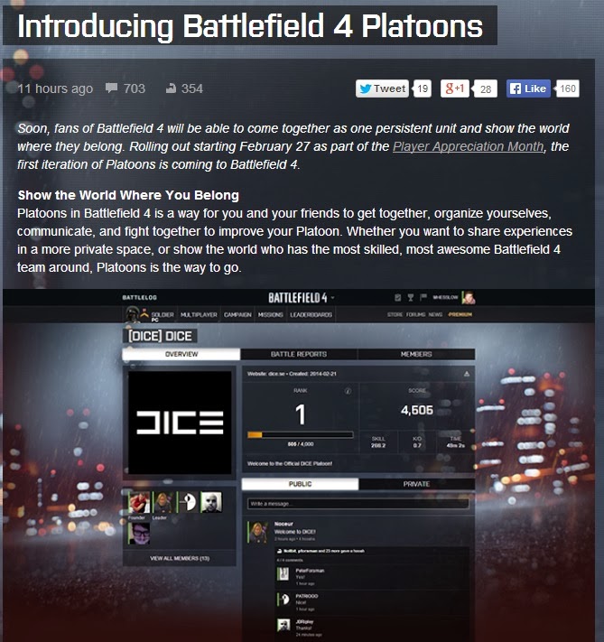 Battlefield 4 to (re)introduce platoons